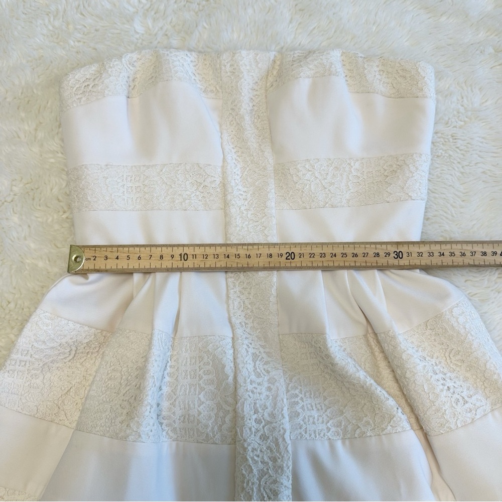 BCBGMaxAzria Dorothea Strapless Babydoll Mini Dress Fairy Whimsical Wedding - Picture 8 of 14